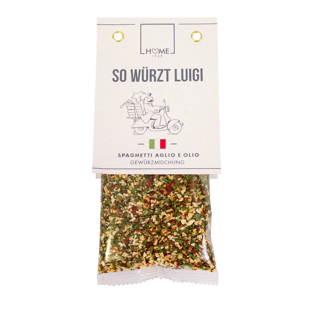 so würzt Luigi Spaghetti aglio e olio